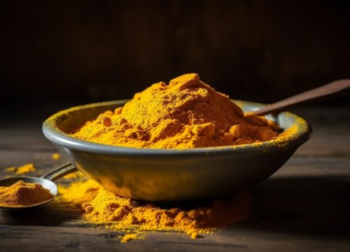 Vibrant spices add flavor to fresh curry bowls generated by artificial intelligence